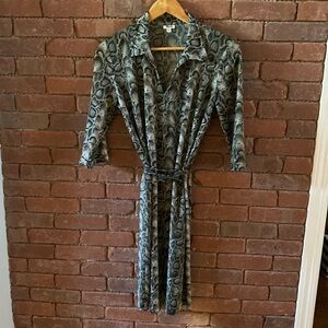Snakeskin Patterned Knee Length Dress